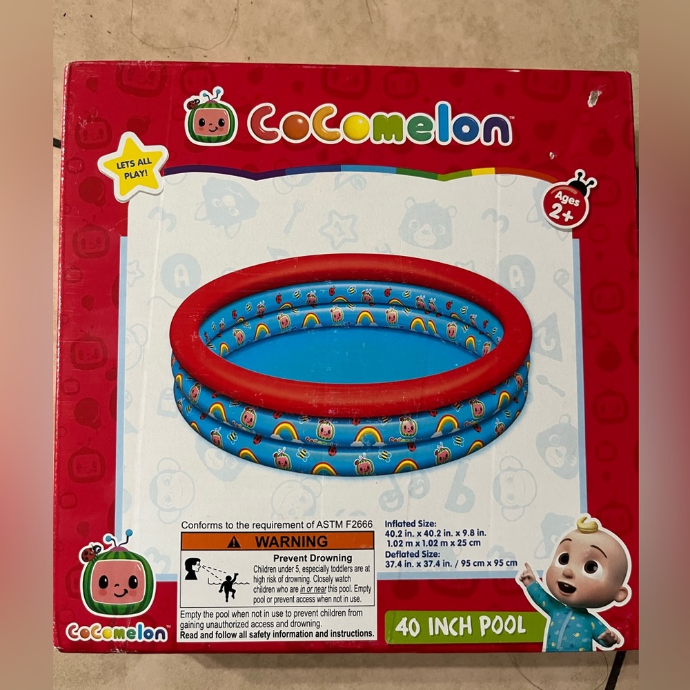 Cocomelon Pool Inflated Size 40 Inch Swimming NEW KIDS Cocomelon